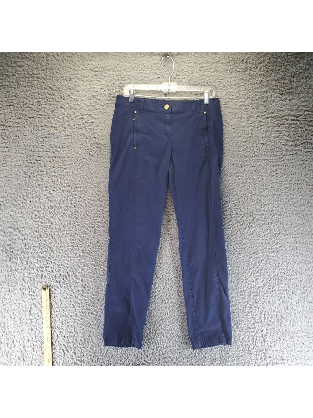 Chicos Pants Womens 0  US 4 Blue Elastic Waist Casual Straight Fit
